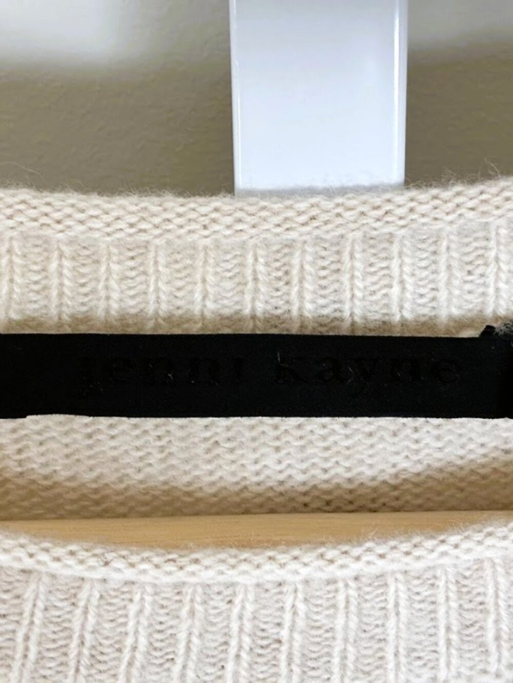 Jenni Kayne Everyday Sweater Small S Oatmeal Beige Wool Cashmere Crewneck - Picture 4 of 7